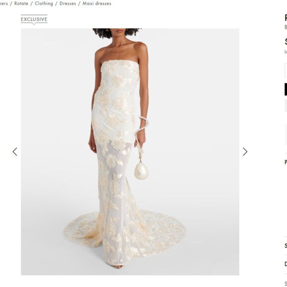 Rotate - Bridal Alberty floral-appliqué mesh gown - Picture 1 of 12